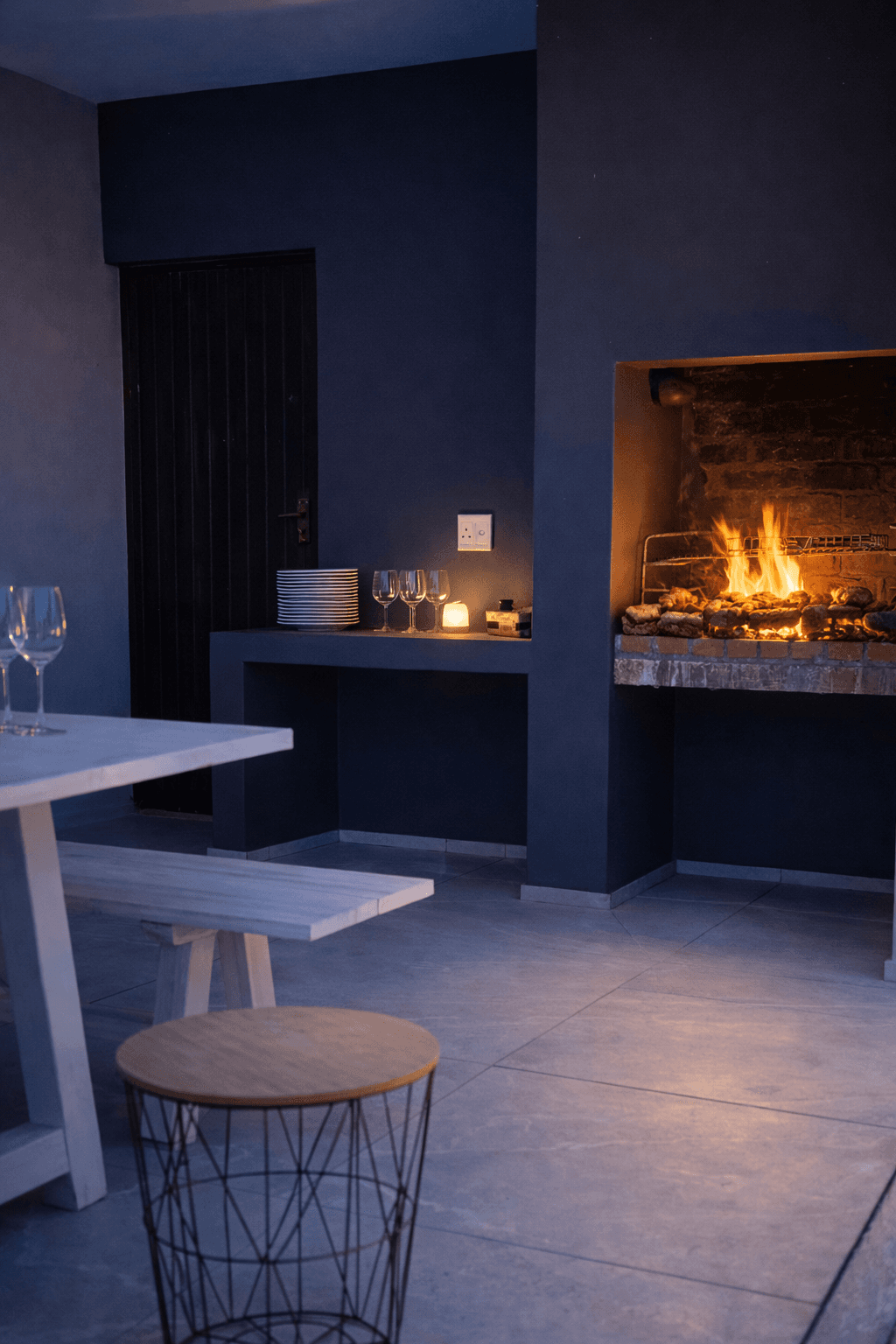 Braai area in the evening