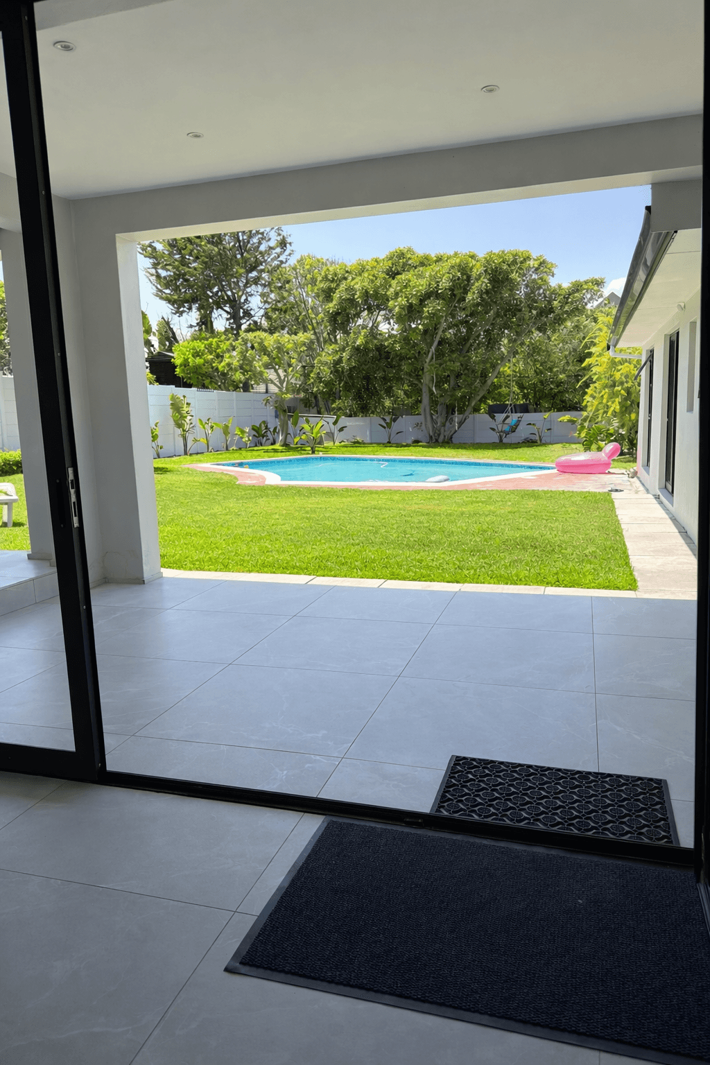 View to pool and garden